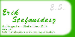 erik stefanidesz business card